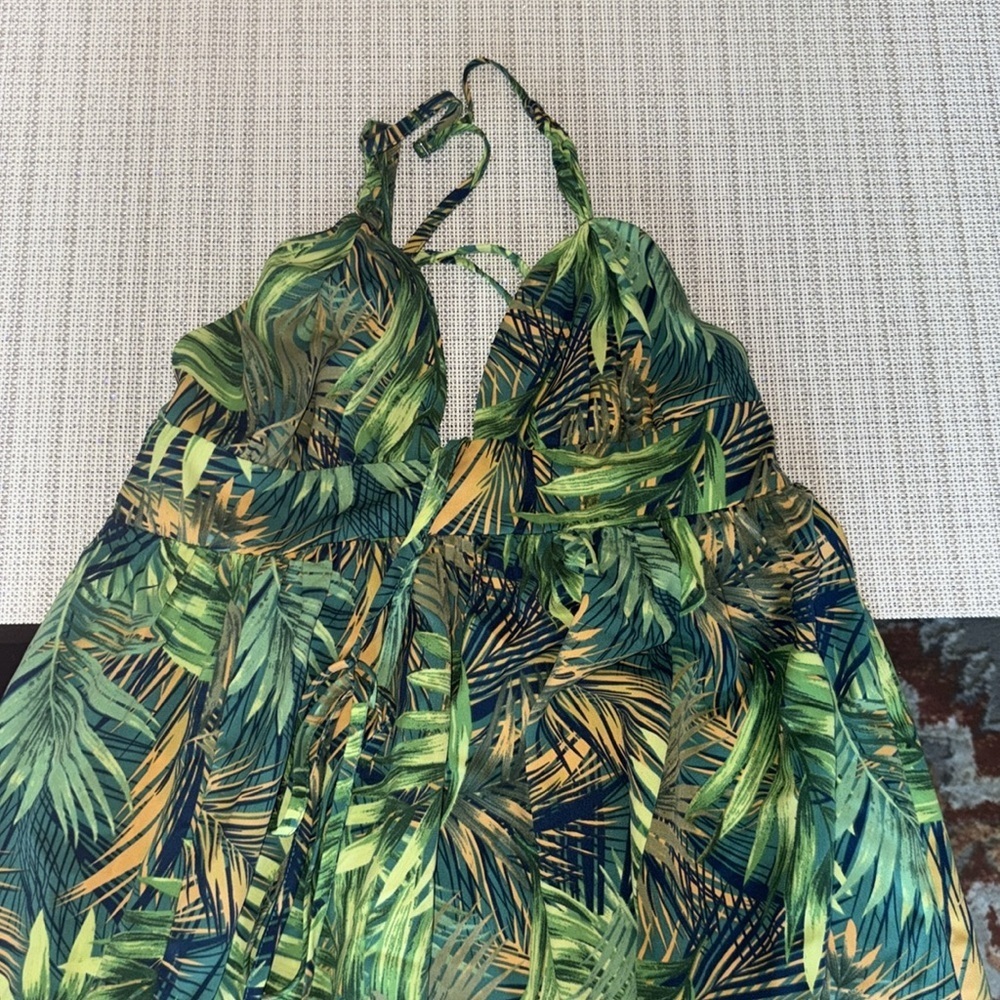 BLUSH & Day  Vacation Nights Tropical Maxi Dress in Green.size S. - Picture 7 of 11
